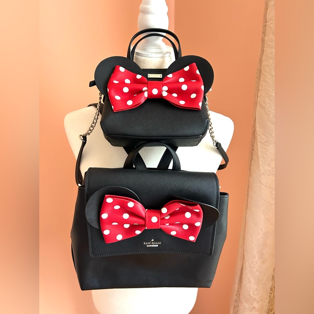 Set of 2 bags, Kate Spade Minnie Mouse Neema Backpack + Crossbody/Shoulder Bag